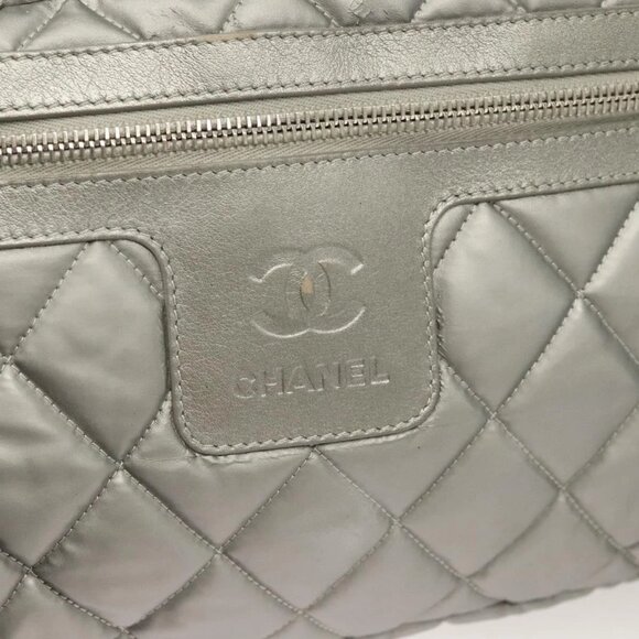 CHANEL Cococoon Tote Bag Nylon Gray Silver CC Auth - Picture 11 of 15